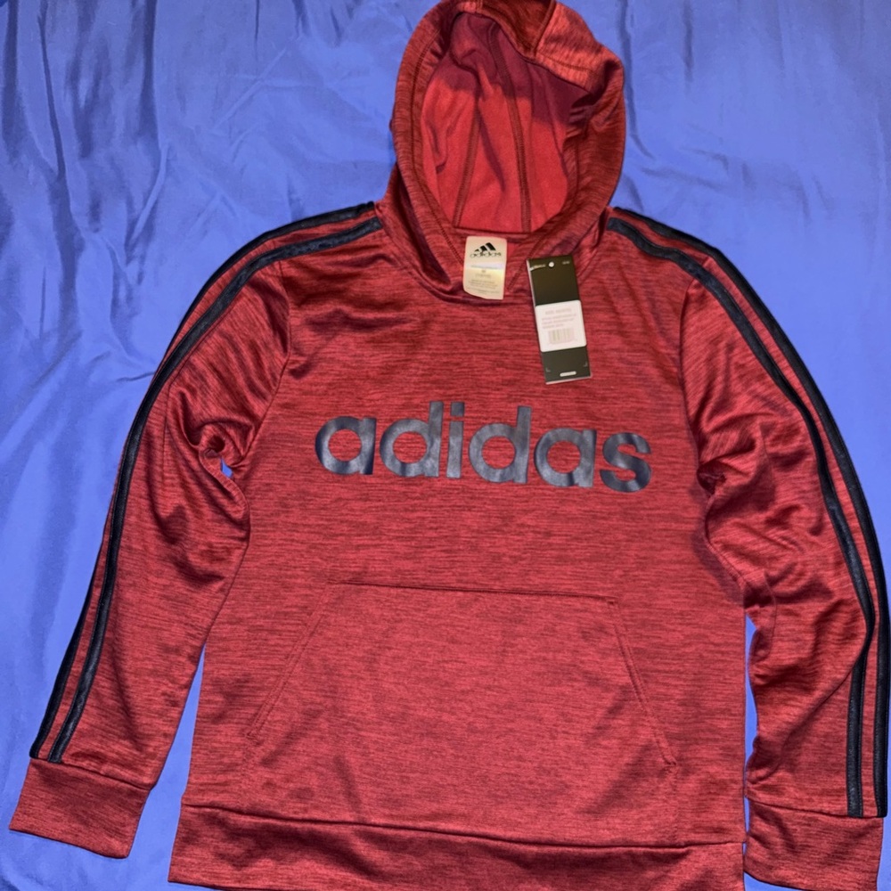 Adidas Boys Red Hoodie Sweater Size M (10/12)